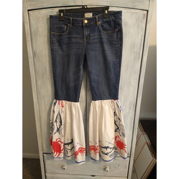 Aeropostale Bayla flared jeans 11/12 Reg Boho Beachy Hippie Cottage Core - Picture 7 of 14